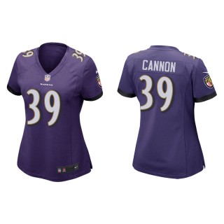 Women's Baltimore Ravens Trenton Cannon #39 Purple Game Jersey