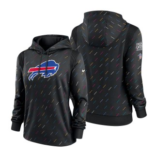 Women Bills Anthracite 2021 NFL Crucial Catch Therma Pullover Hoodie