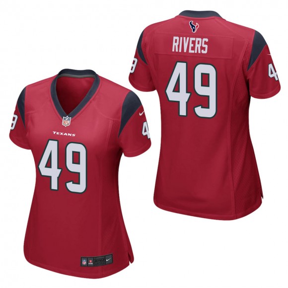 Women's Houston Texans Derek Rivers Red Game Jersey