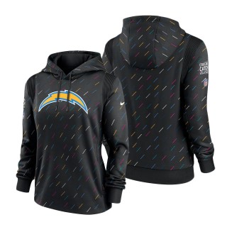 Women Chargers Anthracite 2021 NFL Crucial Catch Therma Pullover Hoodie