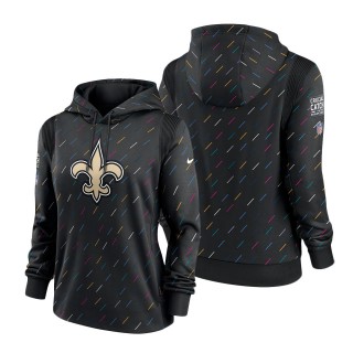 Women Saints Anthracite 2021 NFL Crucial Catch Therma Pullover Hoodie