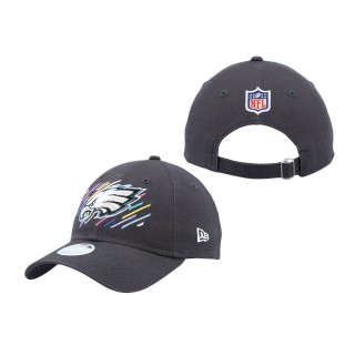 Women Eagles Charcoal 2021 NFL Crucial Catch 9TWENTY Adjustable Hat