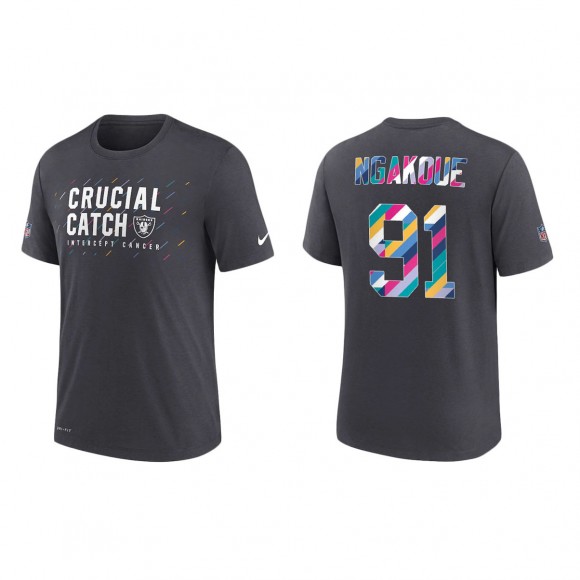 Yannick Ngakoue Las Vegas Raiders Nike Charcoal 2021 NFL Crucial Catch Performance T-Shirt