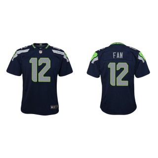 Youth Seattle Seahawks 12th Fan #12 College Navy Game Jersey