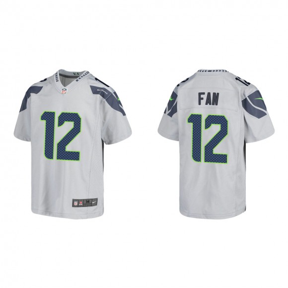 Youth Seattle Seahawks 12th Fan #12 Gray Game Jersey