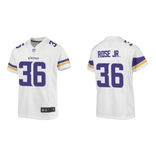 Youth Minnesota Vikings A.J. Rose Jr. #36 White Game Jersey