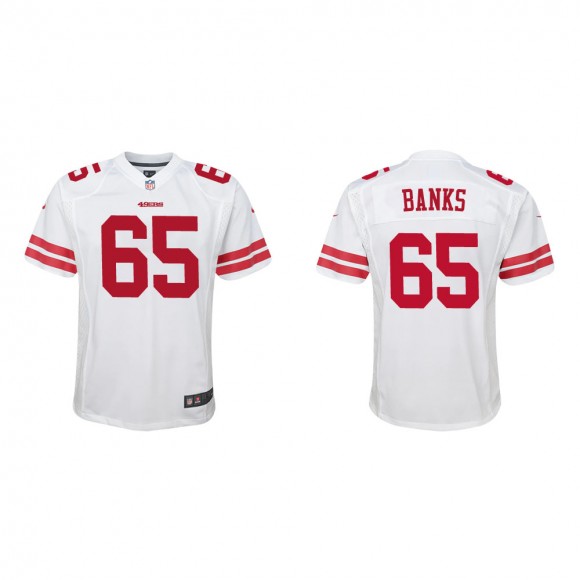 Youth San Francisco 49ers Aaron Banks #65 White Game Jersey