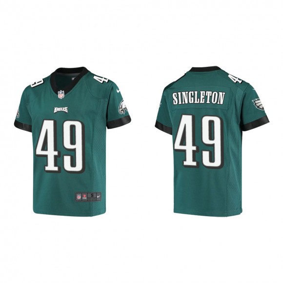 Youth Philadelphia Eagles Alex Singleton #49 Midnight Green Game Jersey