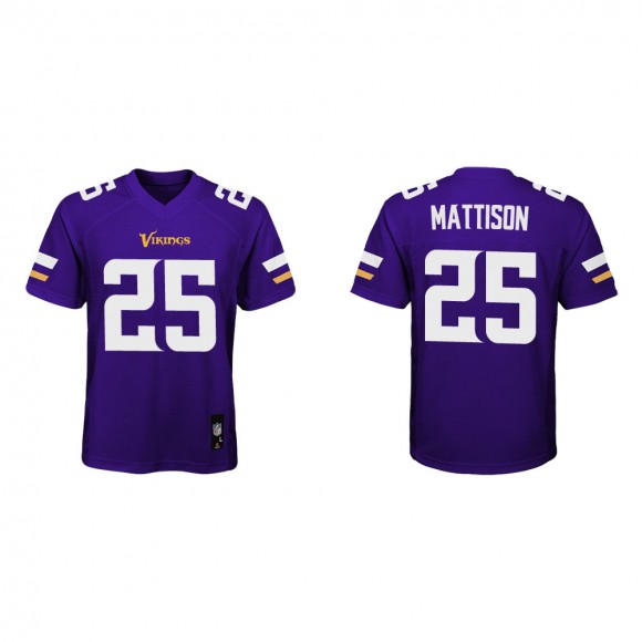 Youth Minnesota Vikings Alexander Mattison #25 Purple Game Jersey