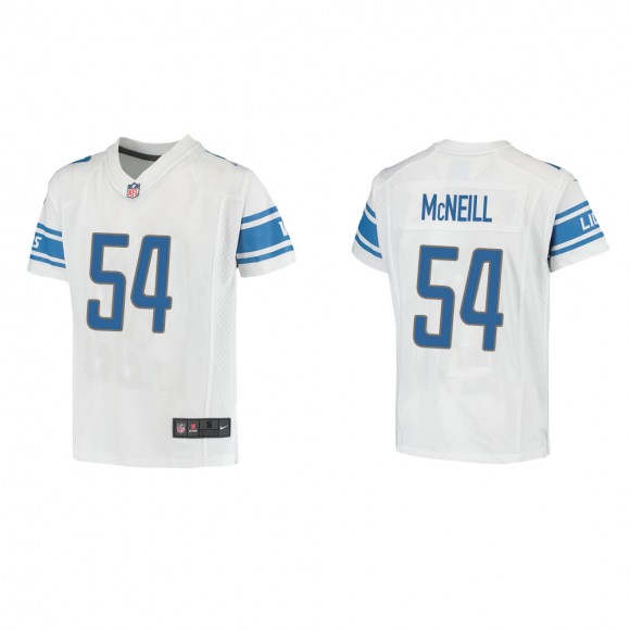 Youth Detroit Lions Alim McNeill #54 White Game Jersey