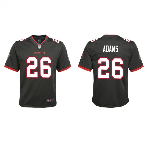 Youth Tampa Bay Buccaneers Andrew Adams #26 Pewter Alternate Game Jersey