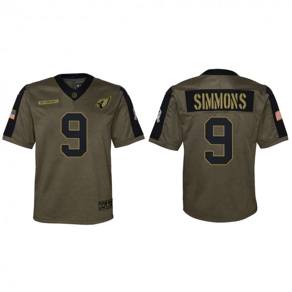 2021 Salute To Service Youth Cardinals Isaiah Simmons Olive Game Jersey