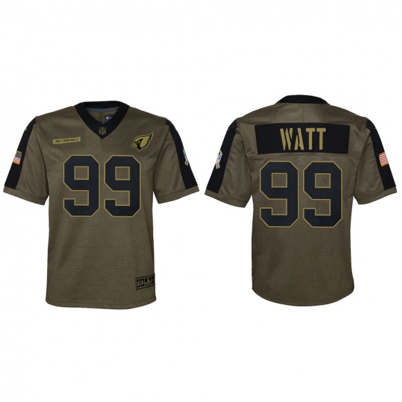 2021 Salute To Service Youth Cardinals J.J. Watt Olive Game Jersey