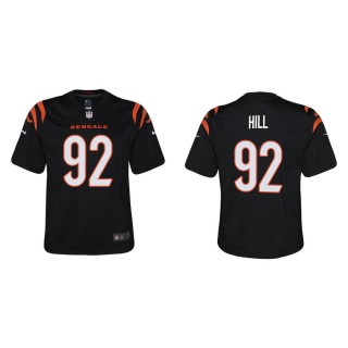 Youth Cincinnati Bengals B.J. Hill #92 Black Game Jersey