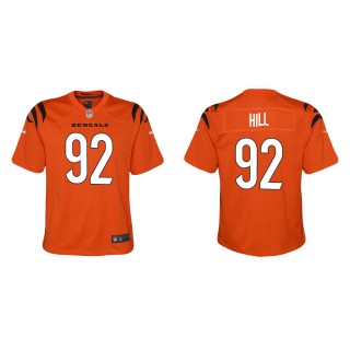 Youth Cincinnati Bengals B.J. Hill #92 Orange Game Jersey
