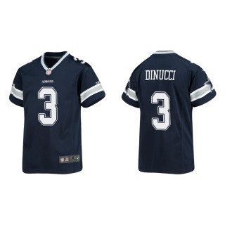 Youth Dallas Cowboys Ben DiNucci #3 Navy Game Jersey