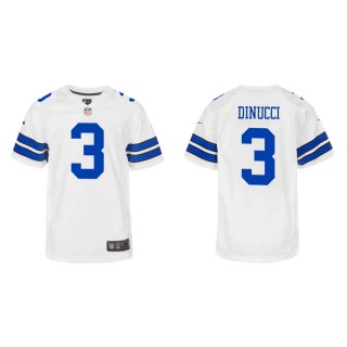 Youth Dallas Cowboys Ben DiNucci #3 White Game Jersey
