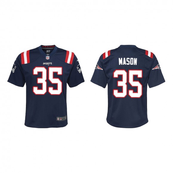 Youth New England Patriots Ben Mason #35 Navy Game Jersey