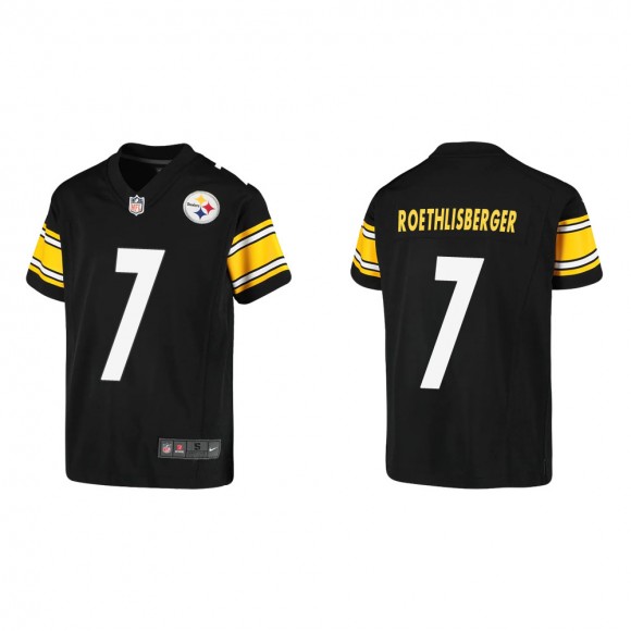 Youth Pittsburgh Steelers Ben Roethlisberger #7 Black Game Jersey