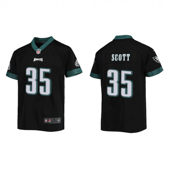 Youth Philadelphia Eagles Boston Scott #35 Black Game Jersey