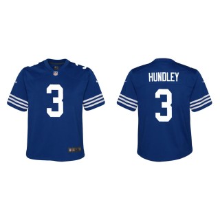 Youth Indianapolis Colts Brett Hundley #3 Royal Alternate Game Jersey