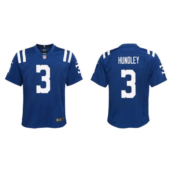 Youth Indianapolis Colts Brett Hundley #3 Royal Game Jersey