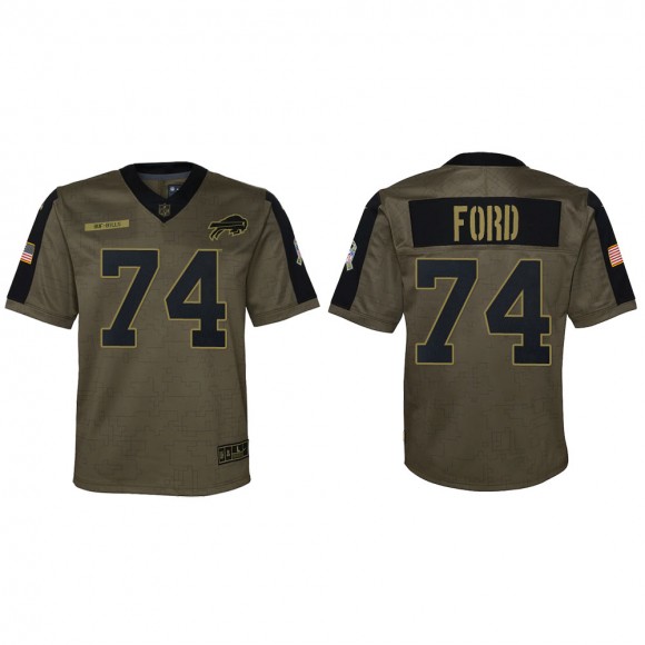 2021 Salute To Service Youth Bills Cody Ford Olive Game Jersey