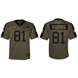 2021 Salute To Service Youth Bills Kahale Warring Olive Game Jersey