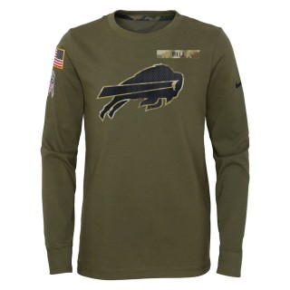 2021 Salute To Service Youth Bills Olive Long Sleeve T-Shirt
