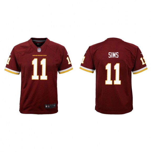 Youth Washington Football Team Cam Sims #11 Burgundy Game Jersey