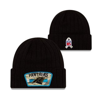 2021 Salute To Service Youth Panthers Black Cuffed Knit Hat