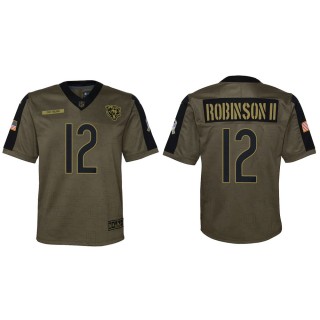 2021 Salute To Service Youth Bears Allen Robinson II Olive Game Jersey