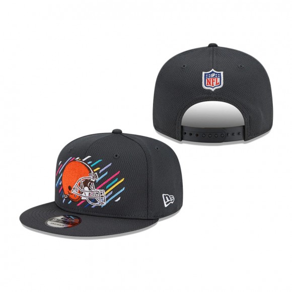 Youth Browns Charcoal 2021 NFL Crucial Catch 9FIFTY Snapback Adjustable Hat