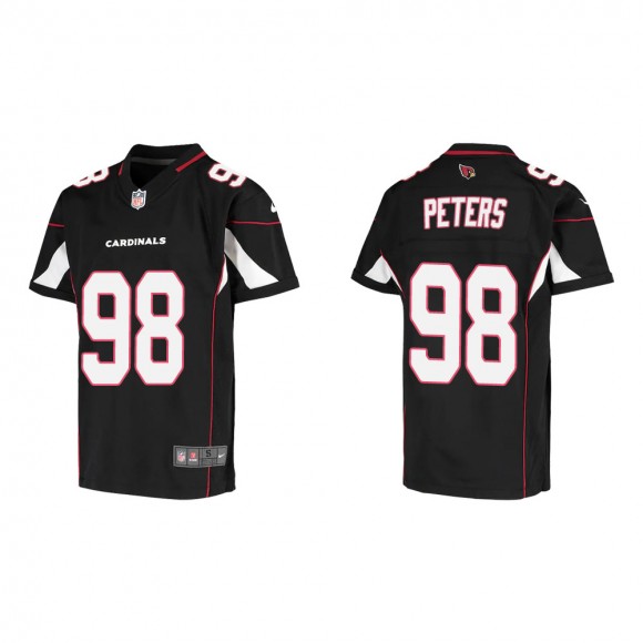 Youth Arizona Cardinals Corey Peters #98 Black Game Jersey