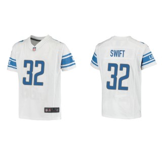 Youth Detroit Lions D'Andre Swift #32 White Game Jersey