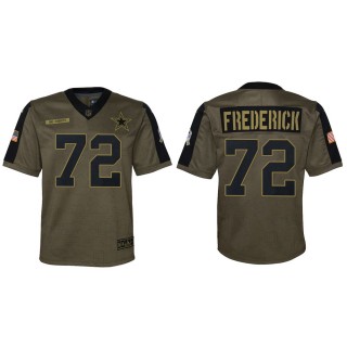 2021 Salute To Service Youth Cowboys Travis Frederick Olive Game Jersey