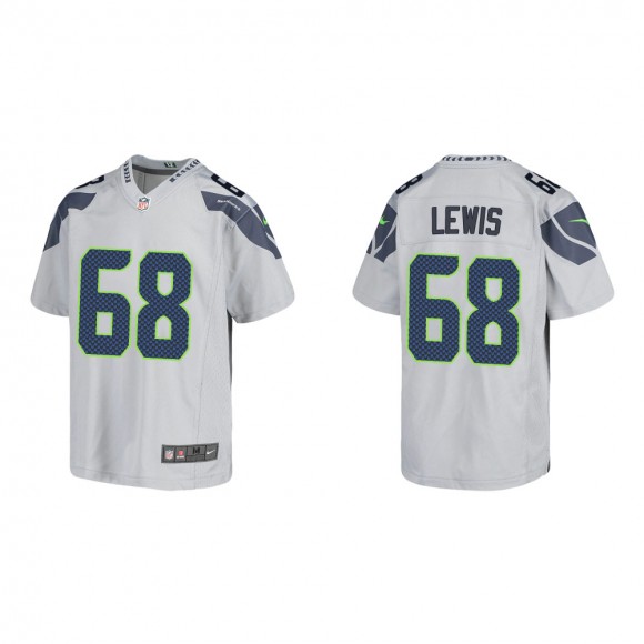 Youth Seattle Seahawks Damien Lewis #68 Gray Game Jersey