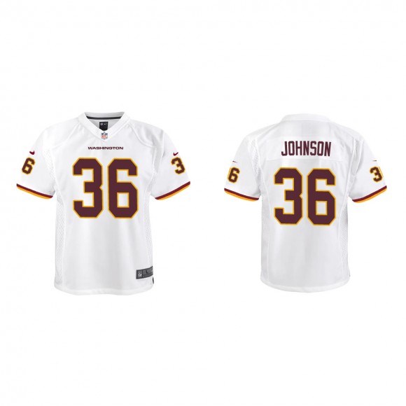 Youth Washington Football Team Danny Johnson #36 White Game Jersey