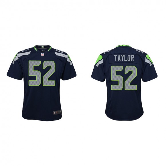 Youth Seattle Seahawks Darrell Taylor #52 College Navy Game Jersey