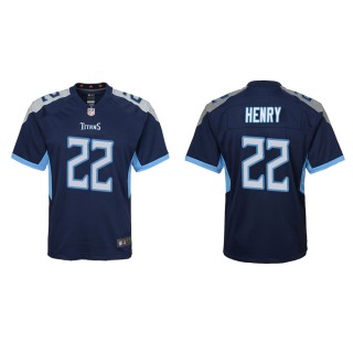 Youth Tennessee Titans Derrick Henry #22 Navy Game Jersey