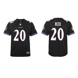 Youth Baltimore Ravens Ed Reed #20 Black Game Jersey