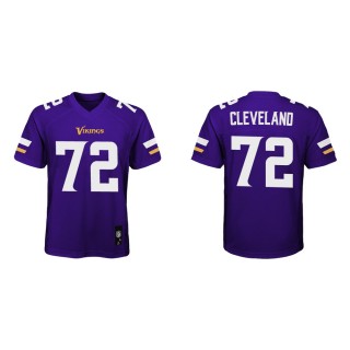Youth Minnesota Vikings Ezra Cleveland #72 Purple Game Jersey