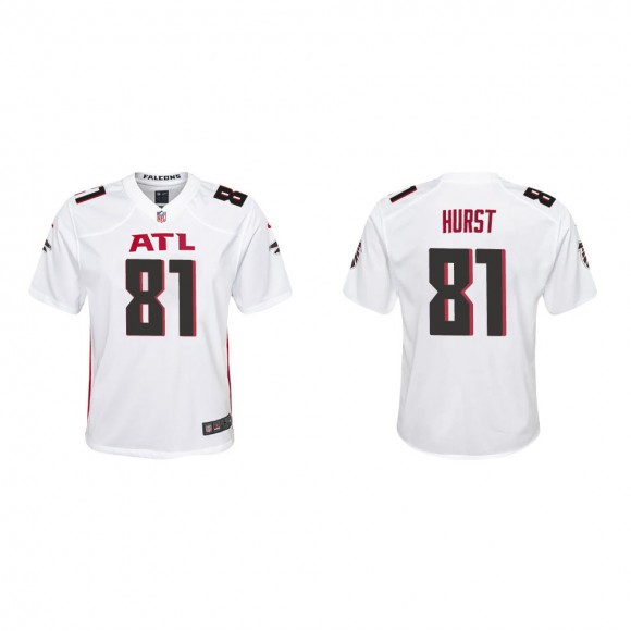 Youth Atlanta Falcons Hayden Hurst #81 White Game Jersey