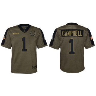 2021 Salute To Service Youth Colts Parris Campbell Olive Game Jersey