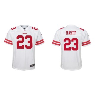 Youth San Francisco 49ers JaMycal Hasty #23 White Game Jersey