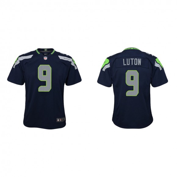 Youth Seattle Seahawks Jake Luton #9 College Navy Game Jersey