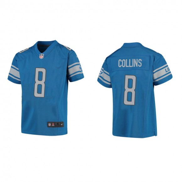 Youth Detroit Lions Jamie Collins #8 Blue Game Jersey
