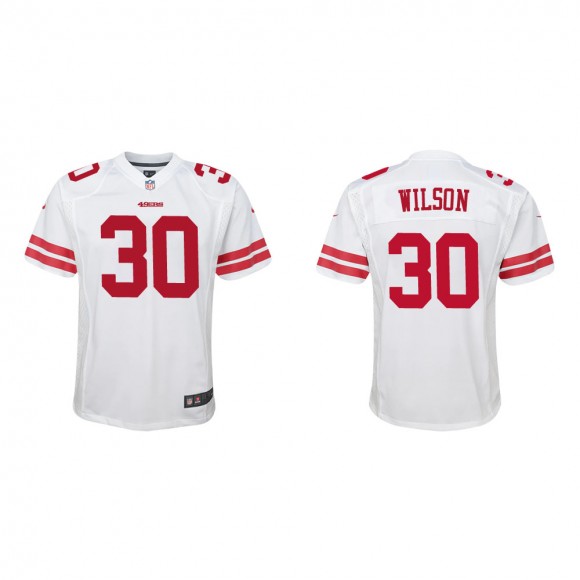 Youth San Francisco 49ers Jeff Wilson #30 White Game Jersey