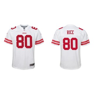 Youth San Francisco 49ers Jerry Rice #80 White Game Jersey