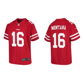 Youth San Francisco 49ers Joe Montana #16 Red Game Jersey